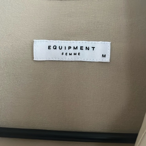 Equipment Remy Silk Button-Front Utility Shirt Dress Khaki Beige M - Picture 4 of 14